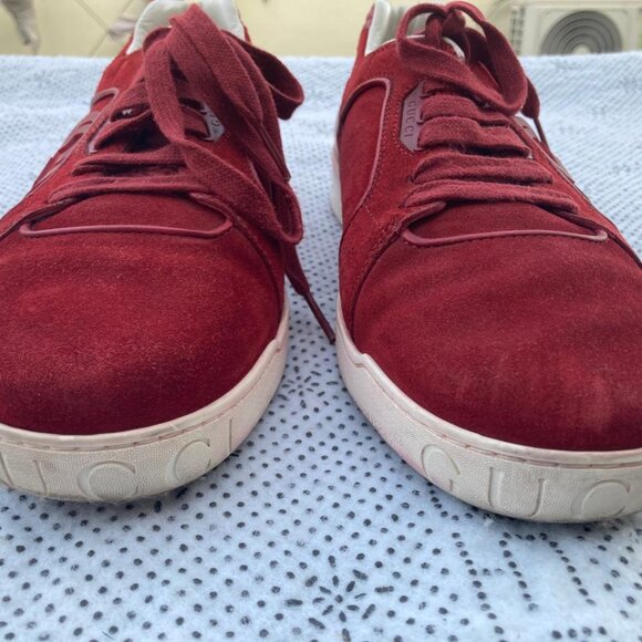 Vintage Gucci Prince Nappa Moorea Rosso Red Suede Sneaker Trainer Shoes 8.5G - Picture 6 of 13